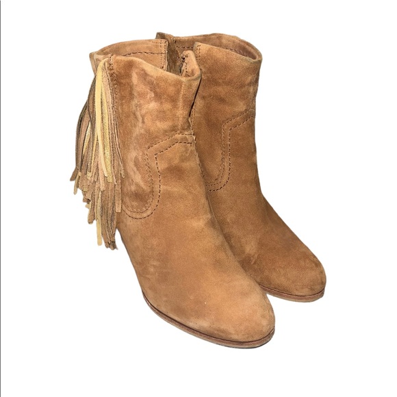 Sam Edelman Louie Suede Fringe Ankle Boots - Picture 4 of 16